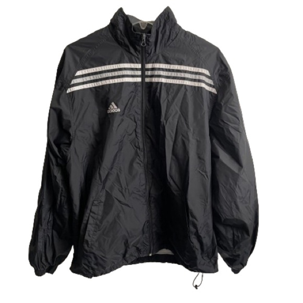 Men’s Adidas Vintage Black Windbreaker Jacket Size Medium!